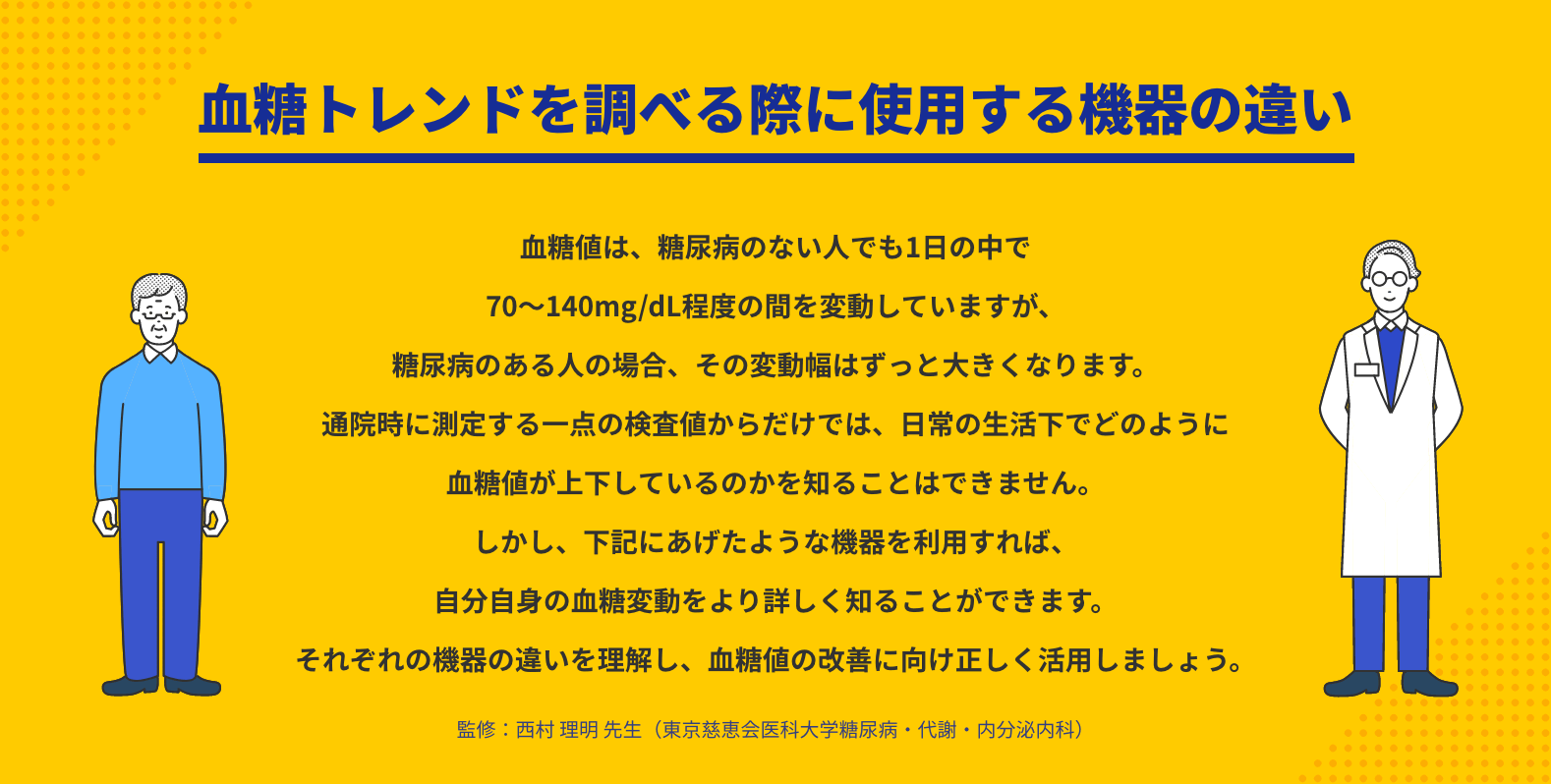 血糖トレンドを調べる際に使用する機器の違い